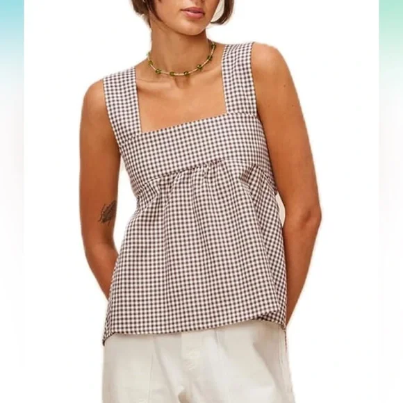 Brown Pleated Tank - Picture 2 of 7